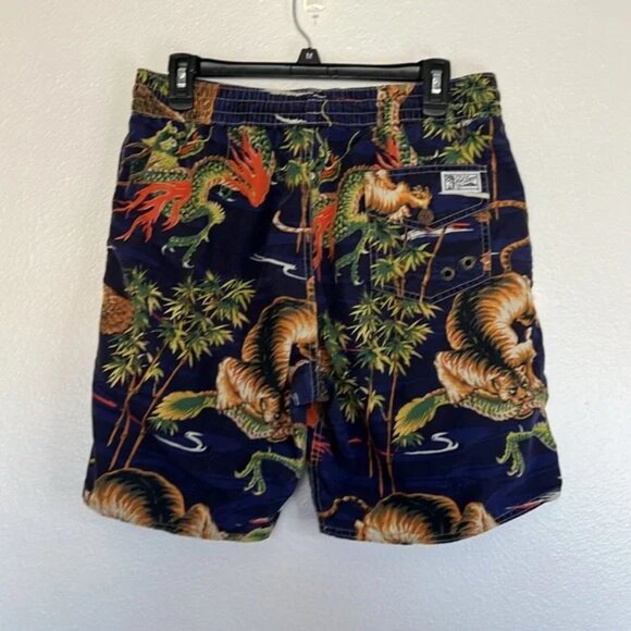 EUC Vintage Polo Ralph Lauren Dragon Eagle Swim Trunks sz M - Picture 2 of 6